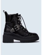 Pepe Jeans London Ghete biker cu toc masiv Rock - Negru