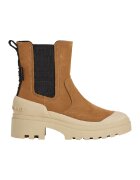 Pepe Jeans London Ghete Chelsea cu toc masiv - Negru/Caramel
