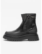 Pepe Jeans London Ghete Chelsea de piele ecologica cu garnituri de material textil Queen - Negru