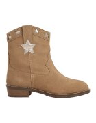Pepe Jeans London Ghete cowboy din piele intoarsa - Maro nisip/Argintiu