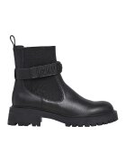 Pepe Jeans London Ghete din piele si material textil - Negru