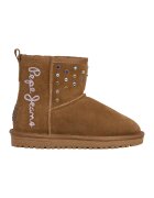 Pepe Jeans London Ghete slip-on din piele intoarsa - Caramel/Argintiu