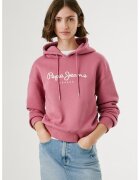 Pepe Jeans London Hanorac din amestec de bumbac cu imprimeu - Alb/Roz prafuit