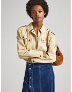 Pepe Jeans London Jacheta crop cu buzunare aplicate Samantha - Bej deschis