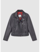 Pepe Jeans London Jacheta de piele ecologica cu buzunare oblice - Negru stins