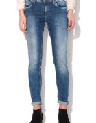 Pepe Jeans London Jeansi conici albastri cu aspect decolorat Joey