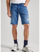 Pepe Jeans London Pantaloni scurti de denim cu detalii cu aspect deteriorat - Albastru