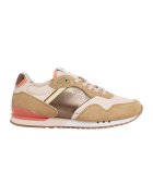 Pepe Jeans London Pantofi sport colorblock cu insertii de piele intoarsa - Maro nisip/Auriu rose