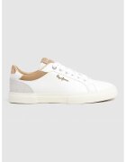 Pepe Jeans London Pantofi sport cu detalii de piele intoarsa - Alb/Caramel