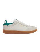 Pepe Jeans London Pantofi sport cu detalii de piele intoarsa - Maro taupe deschis/Verde persan