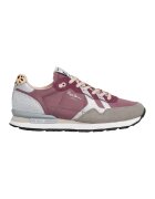 Pepe Jeans London Pantofi sport cu detalii din piele intoarsa - Gri cenusiu/Roz prafuit/Argintiu
