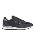 Pepe Jeans London Pantofi sport cu detalii din piele intoarsa - Negru/Albastru ultramarin
