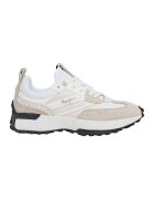Pepe Jeans London Pantofi sport cu garnituri de piele intoarsa - Alb/Maro taupe deschis