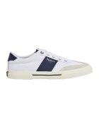 Pepe Jeans London Pantofi sport cu insertii de piele intoarsa - Alb/Bleumarin