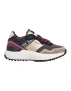 Pepe Jeans London Pantofi sport cu talpa wedge - garnituri din piele intoarsa si insertii cu particule stralucitoare - Auriu/Negru/Violet tyrian