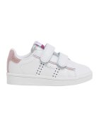 Pepe Jeans London Pantofi sport cu velcro si insertii stralucitoare - Alb/Roz prafuit
