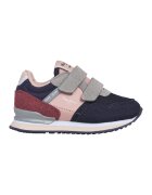 Pepe Jeans London Pantofi sport cu velcro si logo - Roz pastel/Gri cenusiu/Bleumarin