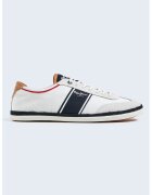 Pepe Jeans London Pantofi sport de material textil cu garnituri de piele intoarsa - Alb/Bleumarin