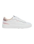 Pepe Jeans London Pantofi sport de piele cu garnituri sintetice - Alb/Roz pal