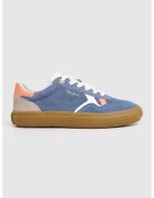 Pepe Jeans London Pantofi sport de piele intoarsa cu garnituri de piele ecologica - Alb/Albastru