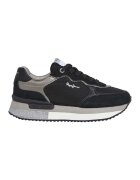 Pepe Jeans London Pantofi sport din piele ecologica cu garnituri din piele intoarsa - Negru/Argintiu