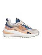 Pepe Jeans London Pantofi sport din piele intoarsa cu model colorblock - Portocaliu pal/Maro deschis/Albastru
