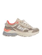 Pepe Jeans London Pantofi sport din piele intoarsa cu talpa wedge si garnituri din material textil - Maro taupe/Gri cenusiu/Maro taupe deschis