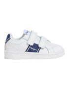 Pepe Jeans London Pantofi sport din piele si piele ecologica cu inchidere velcro - Alb/Gri cenusiu/Bleumarin