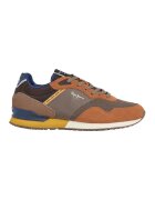 Pepe Jeans London Pantofi sport low-cut cu garnituri din piele intoarsa - Maro taupe/Portocaliu stins