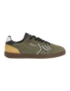 Pepe Jeans London Pantofi sport low-cut din piele intoarsa - Negru/Galben sofran/Kaki inchis