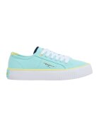 Pepe Jeans London Pantofi sport textili cu logo - Turcoaz