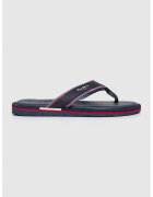 Pepe Jeans London Papuci flip-flop cu logo - Rosu/Alb optic/Bleumarin