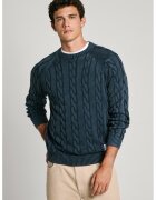 Pepe Jeans London Pulover cu model torsade - Bleumarin