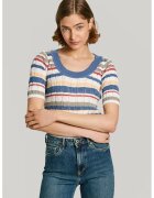 Pepe Jeans London Pulover din amestec de bumbac cu dungi - Multicolor