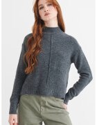 Pepe Jeans London Pulover din amestec de lana cu guler scurt - Gri inchis melange
