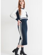 Pepe Jeans London Pulover din amestec de lana cu maneci raglan - Alb murdar/Bleumarin