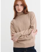 Pepe Jeans London Pulover din amestec de lana si casmir - cu guler inalt - Bej