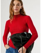 Pepe Jeans London Pulover tricotat si striat - Rosu