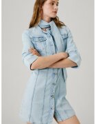 Pepe Jeans London Rochie din denim cu nasturi - Albastru deschis