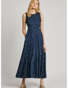 Pepe Jeans London Rochie evazata cu decupaj pe spate - Alb/Albastru indigo