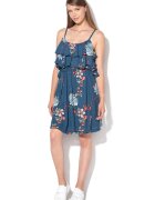 Pepe Jeans London Rochie evazata cu model floral Flora - Bleumarin