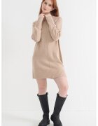Pepe Jeans London Rochie lejera cu guler inalt - Bej