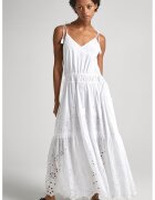 Pepe Jeans London Rochie maxi din bumbac cu decolteu in V - Alb