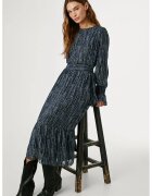 Pepe Jeans London Rochie midi cu maneci lungi - Alb/Albastru lavanda/Bleumarin