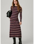 Pepe Jeans London Rochie midi cu model in dungi - Rosu/Gri melange/Bleumarin