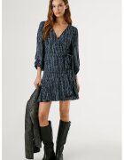 Pepe Jeans London Rochie mini cu croiala petrecuta - Alb/Albastru lavanda/Bleumarin