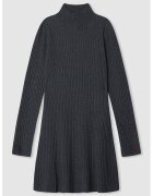 Pepe Jeans London Rochie scurta cu guler inalt - Negru melange