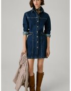 Pepe Jeans London Rochie scurta din denim cu nasturi - Albastru inchis