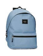 Pepe Jeans London Rucsac casual - Pepe Jeans Aris Colorful - 2 compartimente - buzunare laptop/tableta - albastru deschis - 31x44x15 cm