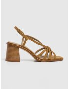 Pepe Jeans London Sandale cu barete multiple si toc masiv - Caramel